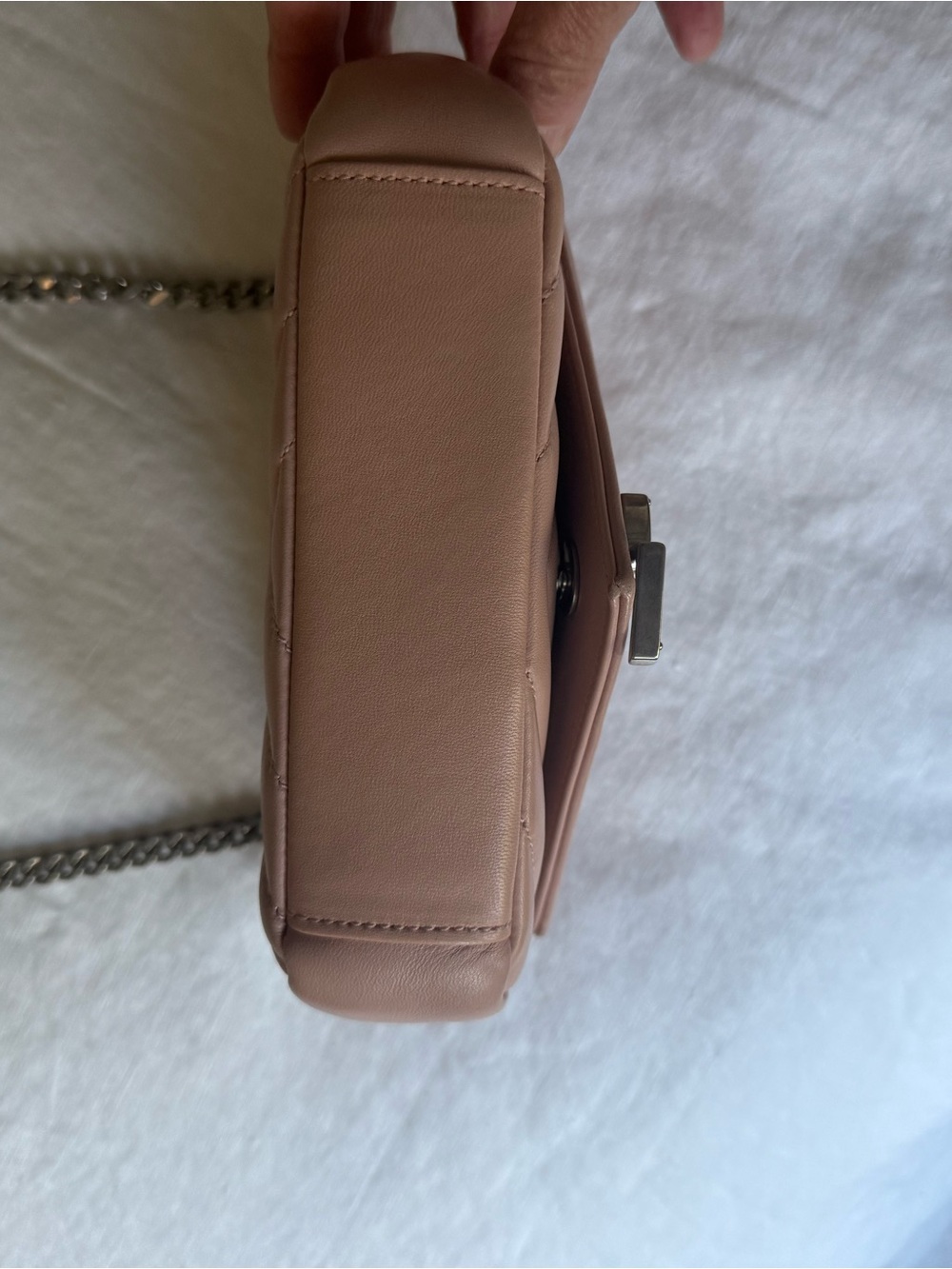 Saint Laurent Blush Quilted Leather Chain Crossbody - Picture 10 of 10